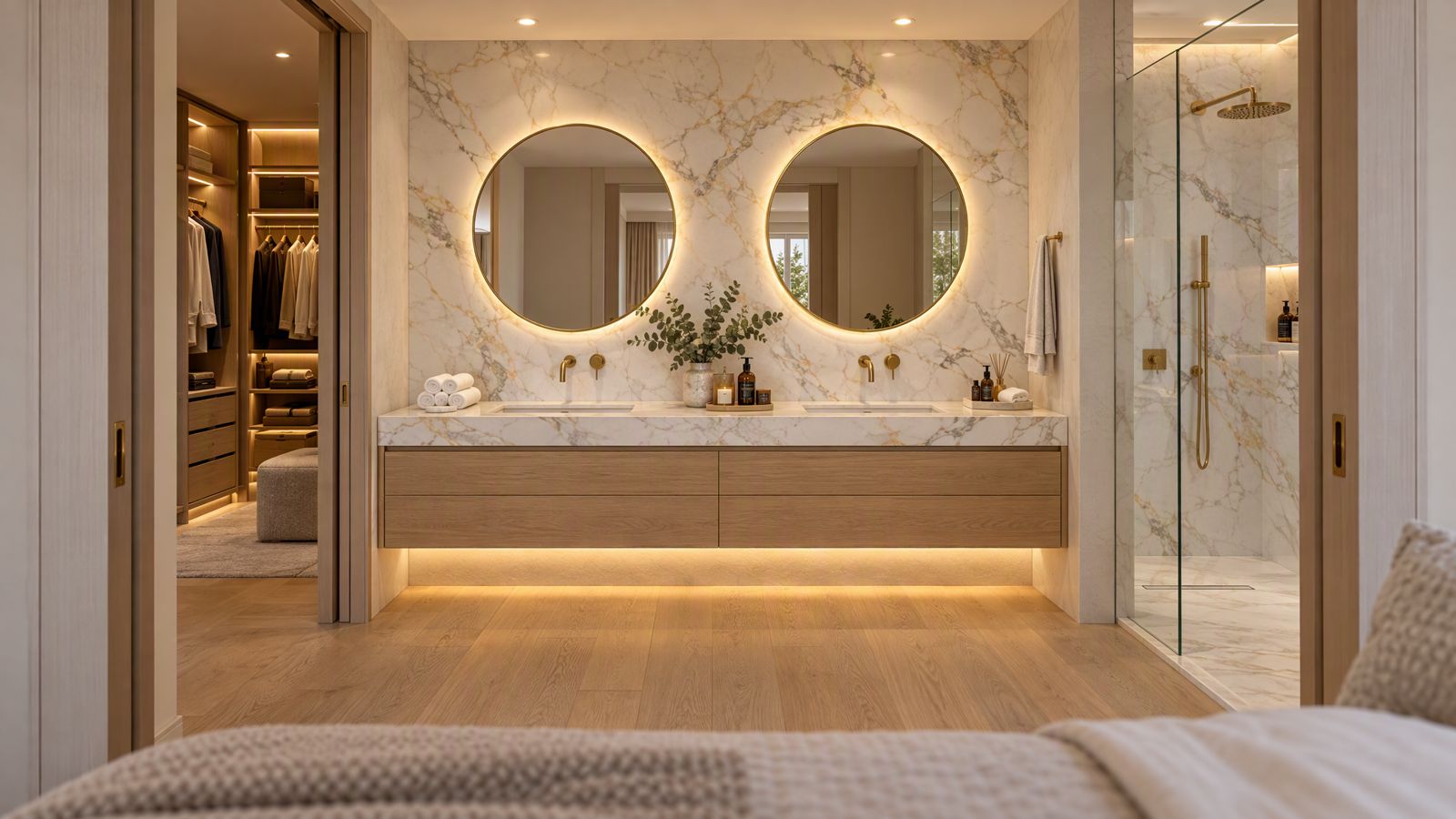 Antebaño de la suite con doble bacha